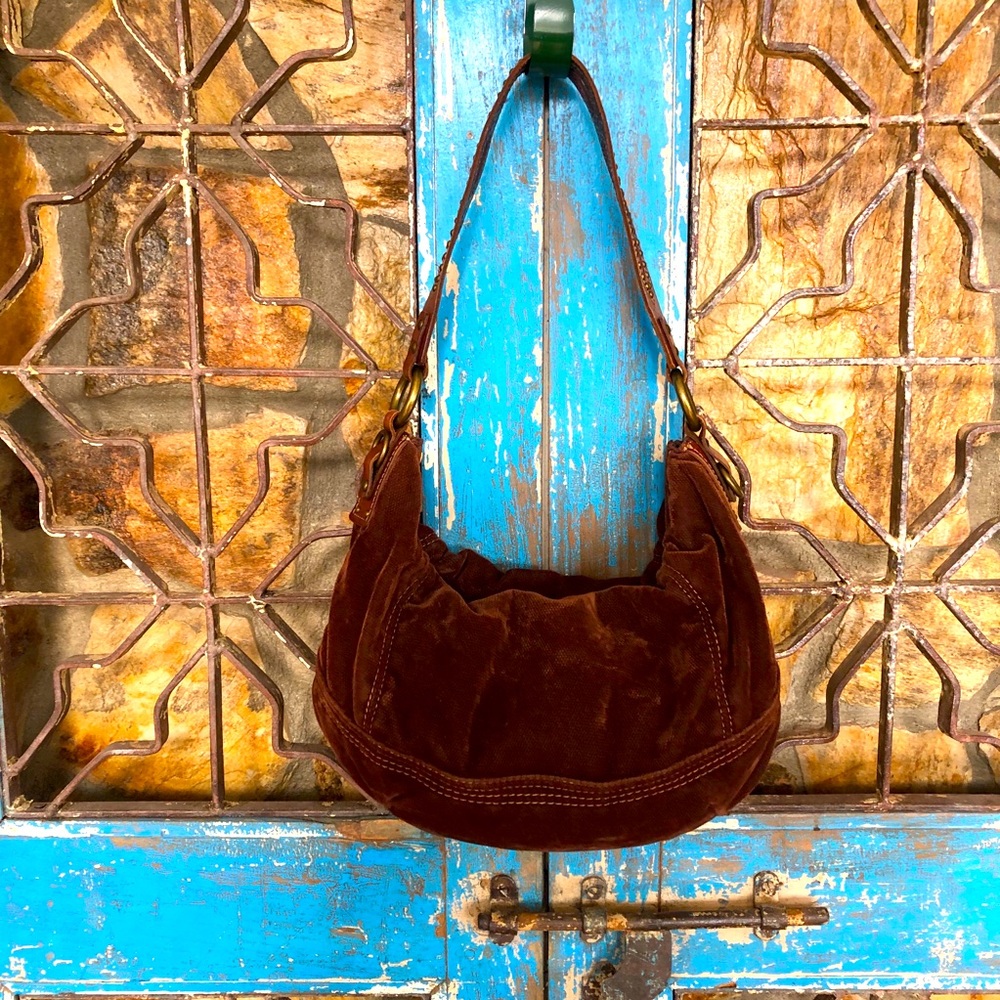 Fossil purse corduroy with leather strap